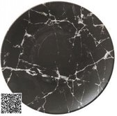 Borden dessert - mat Zwart marmer - d 19cm - 4 stuks
