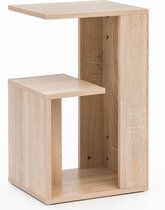 Pippa Design moderne bijzettafel met opbergvakken - houtkleur