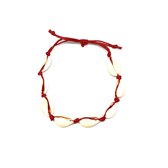 Armband met schelpjes - Rood