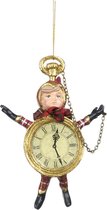 Viv! Home Luxuries Kerstbal jongen met klok - rood - 14cm - topkwaliteit