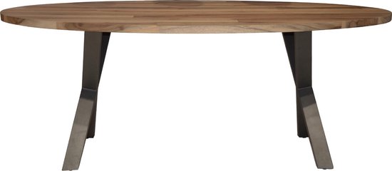 Oval - Eettafel - 200cm - massief Saja notenhout - naturel - ovaal