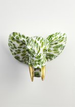 Pomme Pidou Aniwalls dierenkop olifant Jim - Wit met groene bladeren