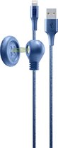 Cellularline - Datakabel, Click bedside kabel, lightning, 1,5m home+office, blauw