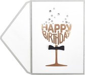 Kaart | Champagne bubbels | verjaardagskaart | kaart + enveloppe - 2 stuks
