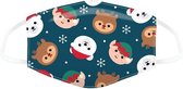 Mondkapje voor kinderen- Kerst Cutie Animals