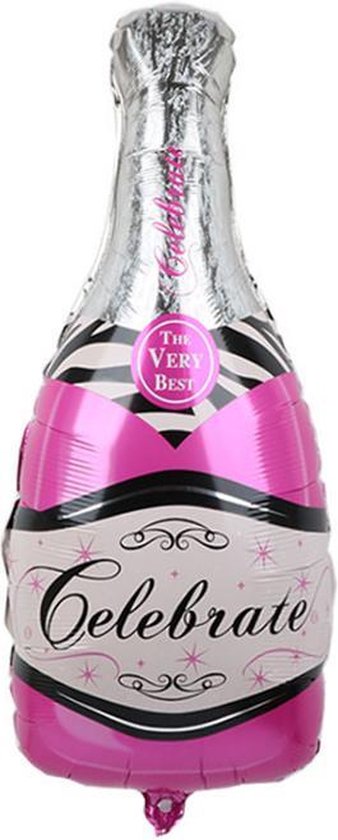 Folie ballon Champagne XL, Roze, Verjaardag, Happy Birthday, Feest, Party, Wedding, Decoratie, Versiering, Miracle Shop