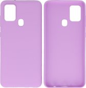 Bestcases Color Telefoonhoesje - Backcover Hoesje - Siliconen Case Back Cover Geschikt voor Samsung Galaxy A21s - Paars