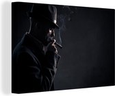 Homme fumant un cigare en toile de film noir 2cm 60x40 cm - Tirage photo sur toile (Décoration murale salon / chambre)