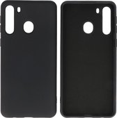 Hoesje Geschikt voor Samsung Galaxy A21 - Fashion Telefoonhoesje Backcover - Siliconen Hoesje - Zwart