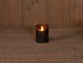 1x Zwarte LED kaarsen / stompkaarsen 10 cm - Luxe kaarsen op batterijen met bewegende vlam