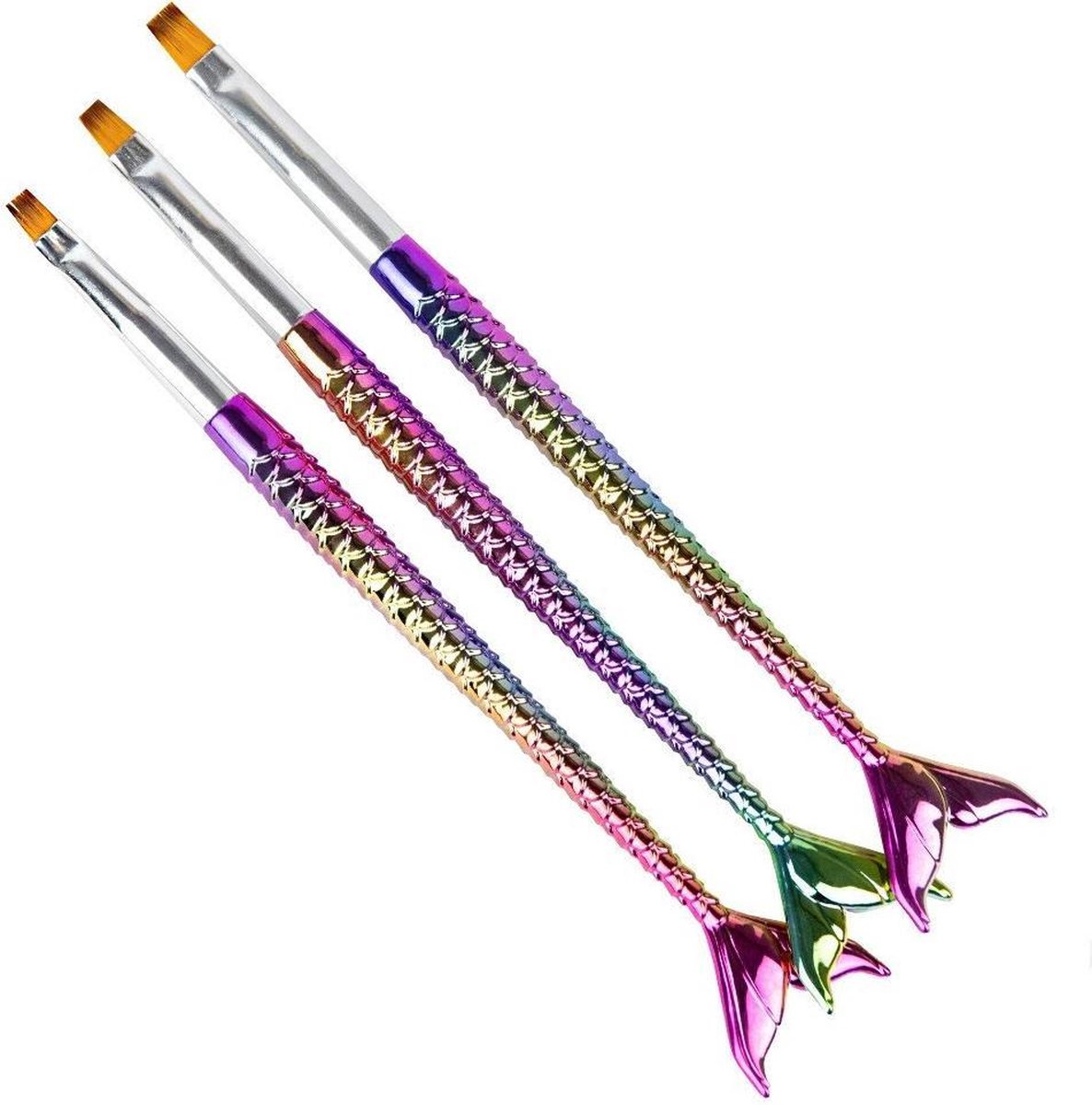 Goedkoopste Zeemeermin Gel penseel set - Rainbow (3 stuks) Nail Brush - Gel penseel -Nagel Penselen - Nagel Gel - Nagel Kwasten