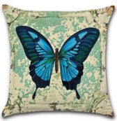 Kussenhoes 45x45cm - Vlinder 1 - Blauw