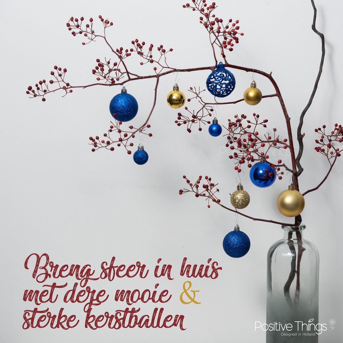 Poster De Kerstboomballen In De Vorm Van Een Ijsje - 30x30 Cm Kerstversiering Kerstdecoratie Voor Binnen Kerstmis