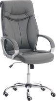 Bureaustoel - Bureaustoelen voor volwassenen - Design - In hoogte verstelbaar - Kunstleer - Grijs - 64x65x128 cm