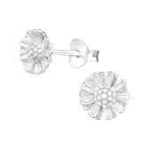 Joy|S - Zilveren verfijnde bloem oorbellen 7 mm