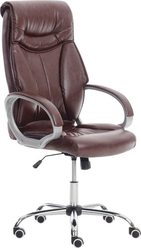 Bureaustoel - Bureaustoelen voor volwassenen - Design - In hoogte verstelbaar - Kunstleer - Bordeaux -  64x65x128 cm
