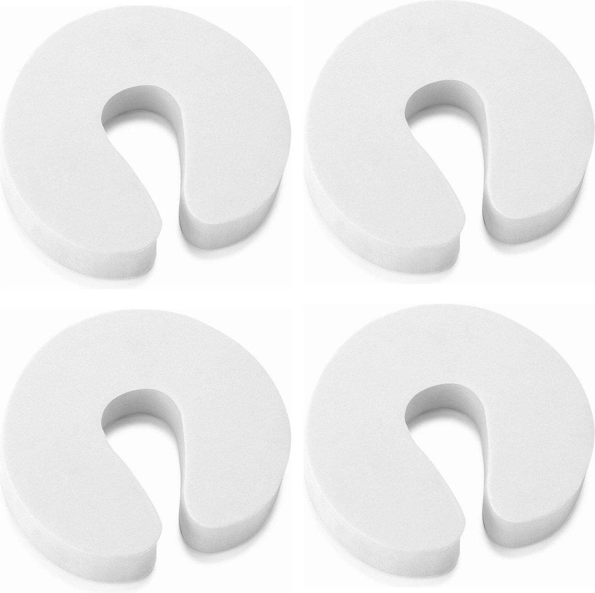 4-pack Deurstoppers - foam - extra dik en sterk - wit - deurklem - kinderbeveiliging - vingerbescherming - veiligheid kind - beschermer - vingers - deur - kozijn - kastdeur - deurstopper - ROX99