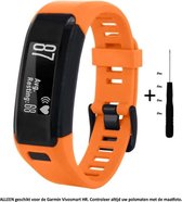 Oranje bandje geschikt voor de Garmin Vivosmart HR (niet voor HR+!) - horlogeband - polsband - strap - siliconen - rubber – Maat: zie maatfoto