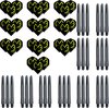Afbeelding van het spelletje Dragon darts 10 sets (30 stuks) Michael van Gerwen - darts flights - zwart - plus 10 sets (30 stuks) medium - darts shafts