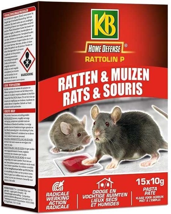 Ratten en muizen vochtige en droge ruimten Rattolin P 15x10g | bol.com