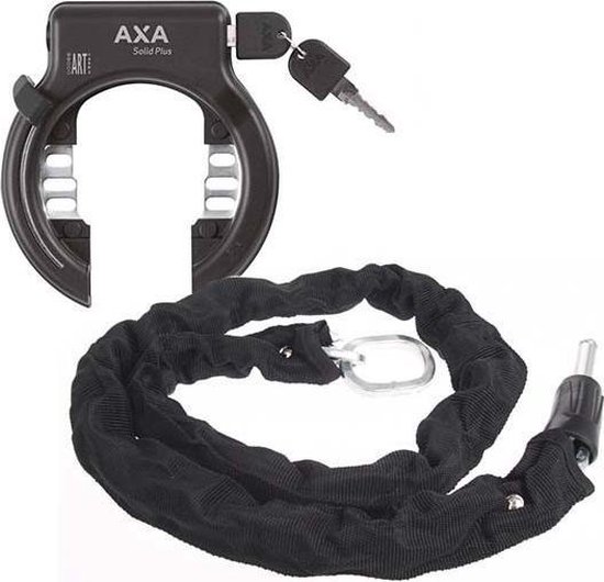 AXA Solid Plus Fietsslot - ART2 - inclusief 100cm insteekketting – Ringslot  - Zwart | bol.com