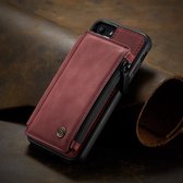 Leren hardcase met portemonnee iPhone 7/8/SE 2020 - bordeaux