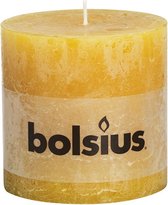 6 stuks Bolsius oker geel rustiek stompkaarsen xl 100/100 (57 uur)