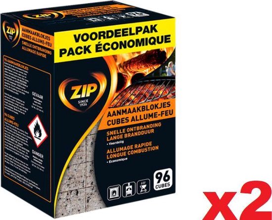 ZIP - Allume-feu 40 pièces - Allumage rapide - Longue durée de combustion -  Inodore
