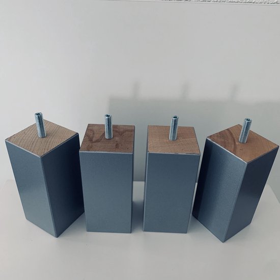 Set van 4 vierkante meubelpoten, tafelpoten van massief hout, meubelpoten, meubelverhoger, van tafelstoel of andere meubels voor bed, sofa, tafel, met montagetoebehoren (walnoot 5 cm/2 inch Set van 4 vierkante meubelpoten, tafelpoten van massief hout, meubelpoten, meubelverhoger, van tafelstoel of andere meubels voor bed, sofa, tafel, met montagetoebehoren (walnoot 5 cm/2 inch