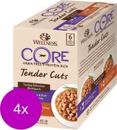 Wellness Core Tender Cuts Turkey Selection - Kattenvoer - 4 x Kalkoen 6x85 g