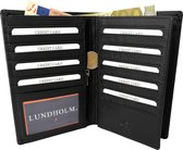 Lundholm leren portefeuille heren leer zwart - map voor papieren - hoogwaardig leder - ruime portemonnee heren zwart - cadeau voor man