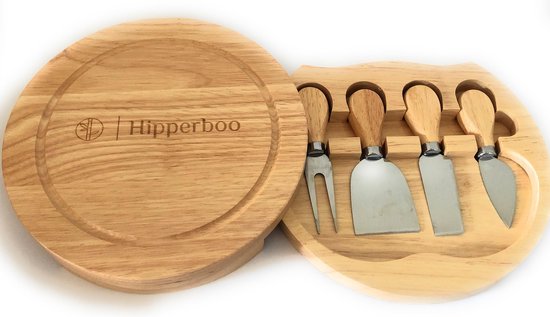 Hipperboo® Kaasplank - Tapasplank - Inclusief 4 messen - Uitschuifbare Tapasset