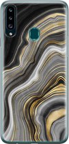 Samsung Galaxy A20s hoesje siliconen - Marble agate - Soft Case Telefoonhoesje - Print / Illustratie - Goud