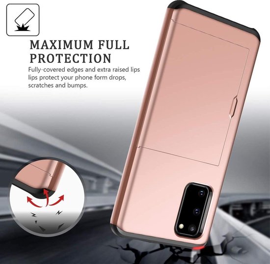 Étui pour cartes Samsung Galaxy S20 - Rose - Emplacement pour cartes antichoc - PC dur - Porte-cartes
