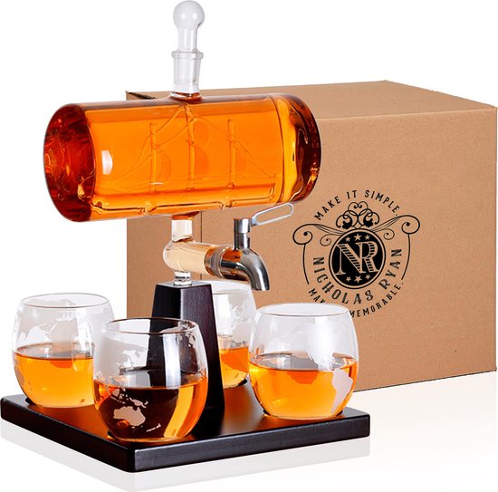 Whisky Karaf Set geschenken voor mannen Wijn Karaf Creatieve Hartvormige Loodvrij Kristalglas Rode Wijn Snelle Karaf Thuis Wijn Wakker Water Tank Separator Karaf Hand Geblazen Wijn Karaf Beluchter