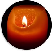 Forex Wandcirkel - Oranje Kaar s Zwarte Achtergrond - 60x60cm Foto op Wandcirkel (met ophangsysteem)