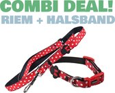 Minnie Mouse - Honden Halsband + Honden Riem - COMBI DEAL! - Maat S