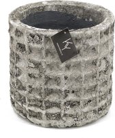 Aardewerk pot beton - bloempot steen - Kolony - grijze bloempot