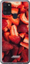 Samsung Galaxy A21s Hoesje Transparant TPU Case - Strawberry Fields #ffffff