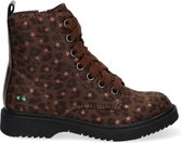 Bunnies JR 220941-718 Meisjes Biker Boots - Bruin/Print - Imitatieleer - Veters