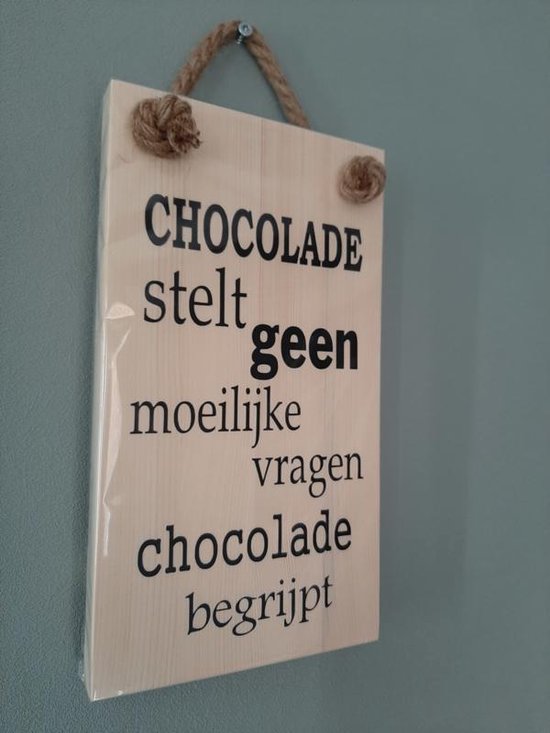 Tableau de texte en bois - Le chocolat ne prend pas - Cadeau