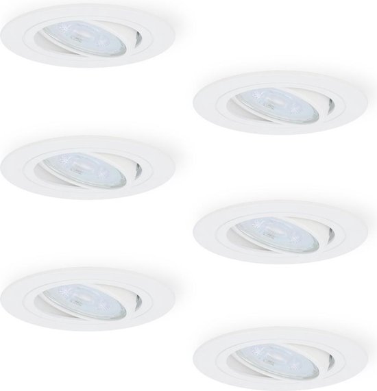 Komplettset 6 Stück Dimmbare LED Einbaustrahler Jose 5 Watt 6000K