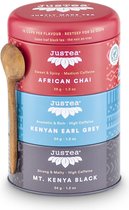 Thé Noir Trio - JUSTEA - 106 grammes/90 tasse - Chai Africain - Earl Grey Kenyan - Mont Kenya Noir - Thé cadeau - Thé bio en vrac - Fairtrade !