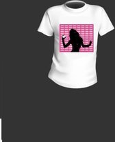 LED - T-shirt - Equalizer - Wit - Pink Lady - M