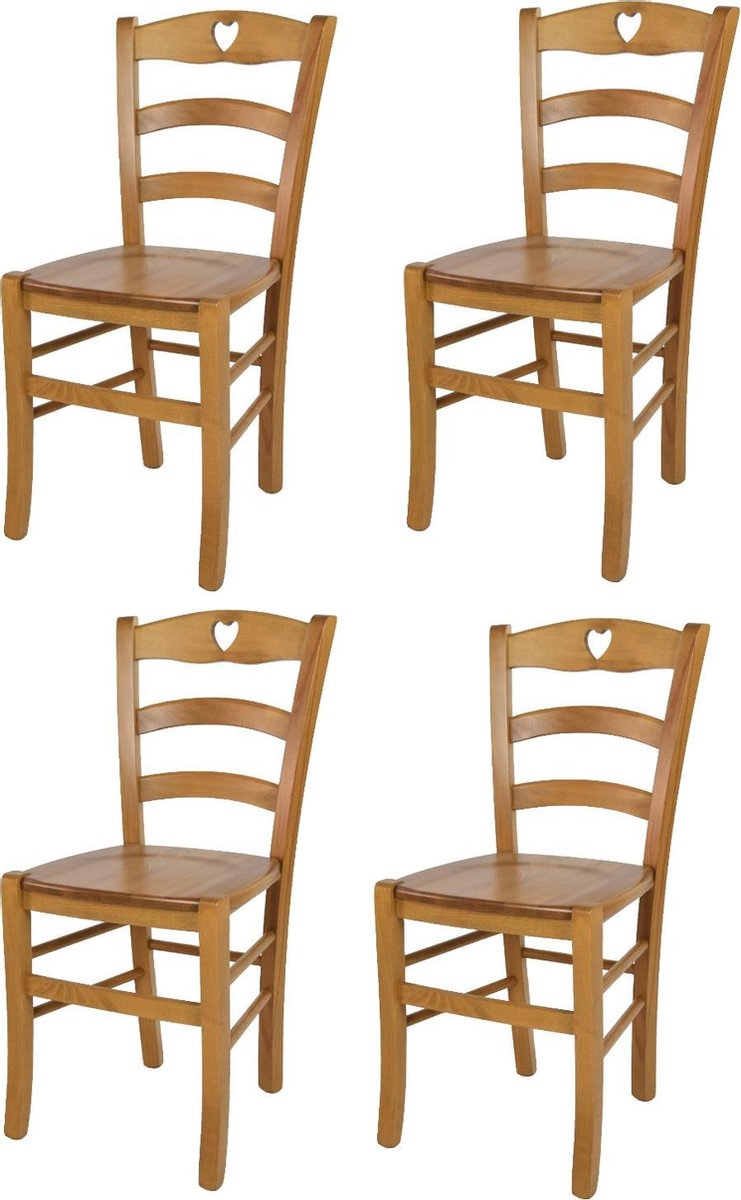 Tommychairs Cuore - Eetkamerstoelen - Set van 4 - Eikenhout