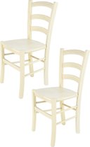 Tommychairs Venice - Eetkamerstoelen - Set van 2 - Wit - Hout