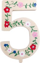 Tib Feestdecoratie "5" Hout 10 Cm Bruin