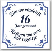 Huwelijk cadeau 16 jaar | Spreuktegel - Zijn We Eindelijk 16 Jaar Getrouwd Krijgen We Zo'n Kut Tegeltje| Spreuktegel | Kut tegeltje 16 jaar getrouwd | Gratis ophangsysteem