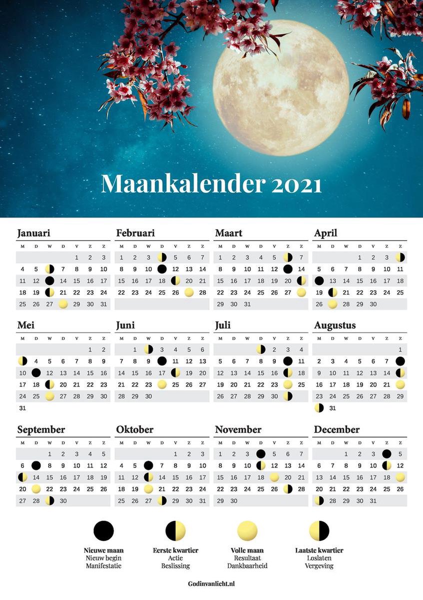 Maankalender 2021 A3 poster
