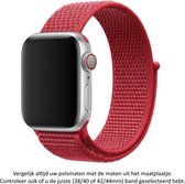 Vol Rode Horloge Band Geschikt voor Apple Watch 1, 2, 3, 4, 5, 6, SE & Nike+, 38mm & 40mm "Vrouwenbreedte" Series - Zacht Geweven Nylon - 38 mm en 40 mm - Rood